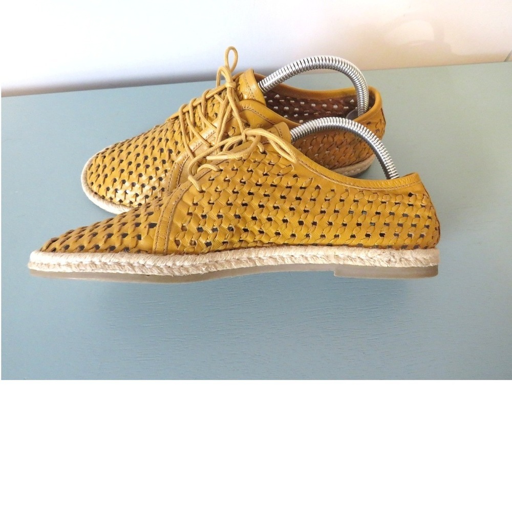 Seychelles Woven Leather Lace-Up‎ Flats Yellow Esprasrile Soul Casual Oxford 10 - Picture 5 of 11